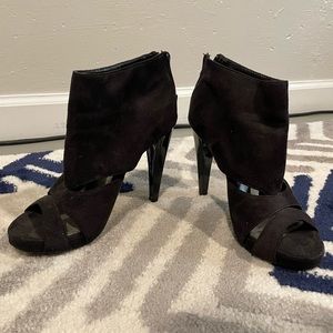 Black suede heels. Size 7.5
